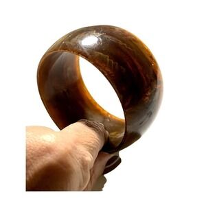 Vintage 40s celluloid root beer 1 1/2 inch bracelet